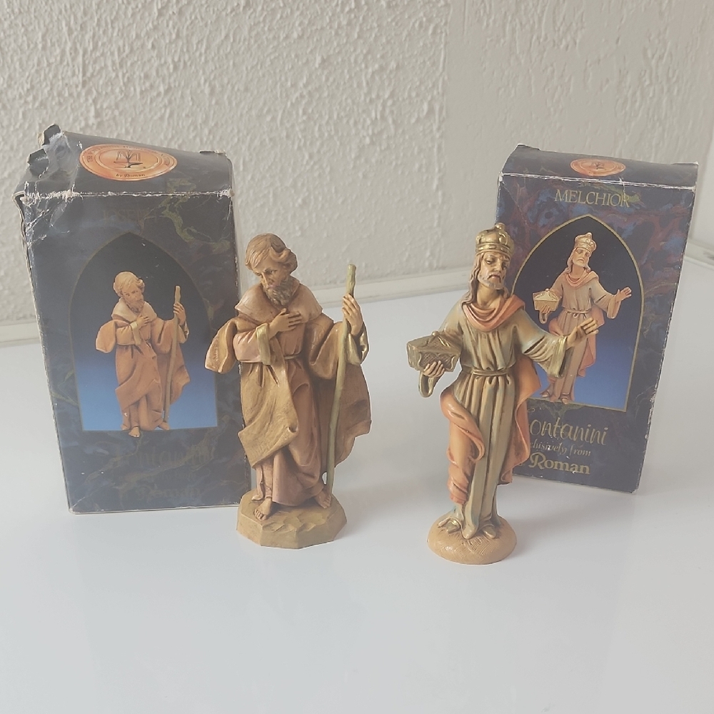 Vintage Fontanini Nativity Figurines, Joseph And Melchior